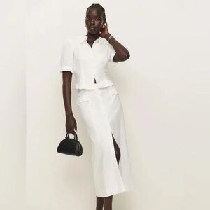 Reformation Marcie Two Piece Dress in White, size 0